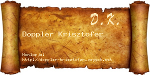 Doppler Krisztofer névjegykártya